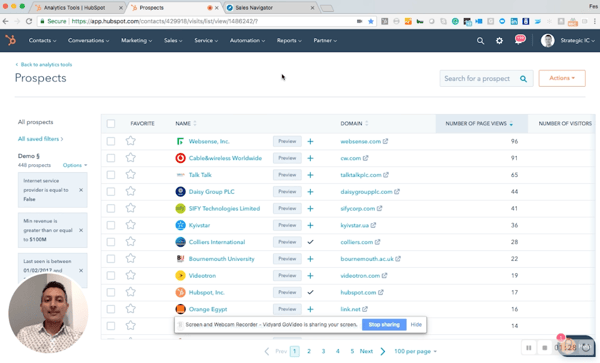 HubSpot Prospects Tool